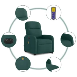 vidaXL Sillas-Sillón masaje eléctrico reclinable elevable tela