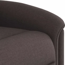 vidaXL Sillas-Sillón masaje eléctrico reclinable elevable tela marrón oscuro