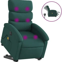 vidaXL Sillas-Sillón masaje eléctrico reclinable elevable tela