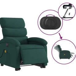 vidaXL Sillas-Sillón masaje eléctrico reclinable elevable tela