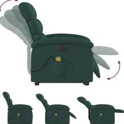 vidaXL Sillas-Sillón masaje eléctrico reclinable elevable tela