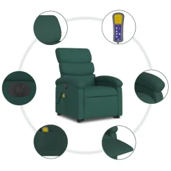 vidaXL Sillas-Sillón masaje eléctrico reclinable elevable tela