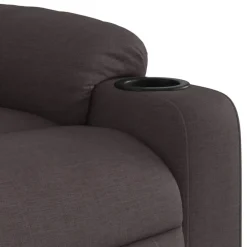 vidaXL Sillas-Sillón masaje eléctrico reclinable elevable tela marrón oscuro