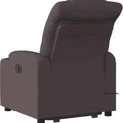 vidaXL Sillas-Sillón masaje eléctrico reclinable elevable tela marrón oscuro