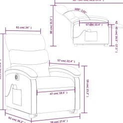 vidaXL Sillas-Sillón masaje eléctrico reclinable elevable tela marrón oscuro
