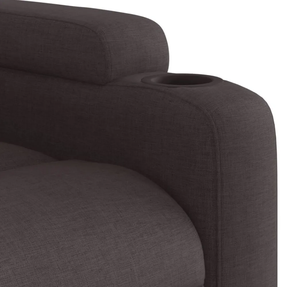 vidaXL Sillas-Sillón masaje eléctrico reclinable elevable tela marrón oscuro