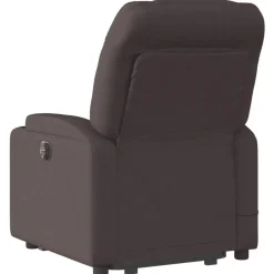 vidaXL Sillas-Sillón masaje eléctrico reclinable elevable tela marrón oscuro