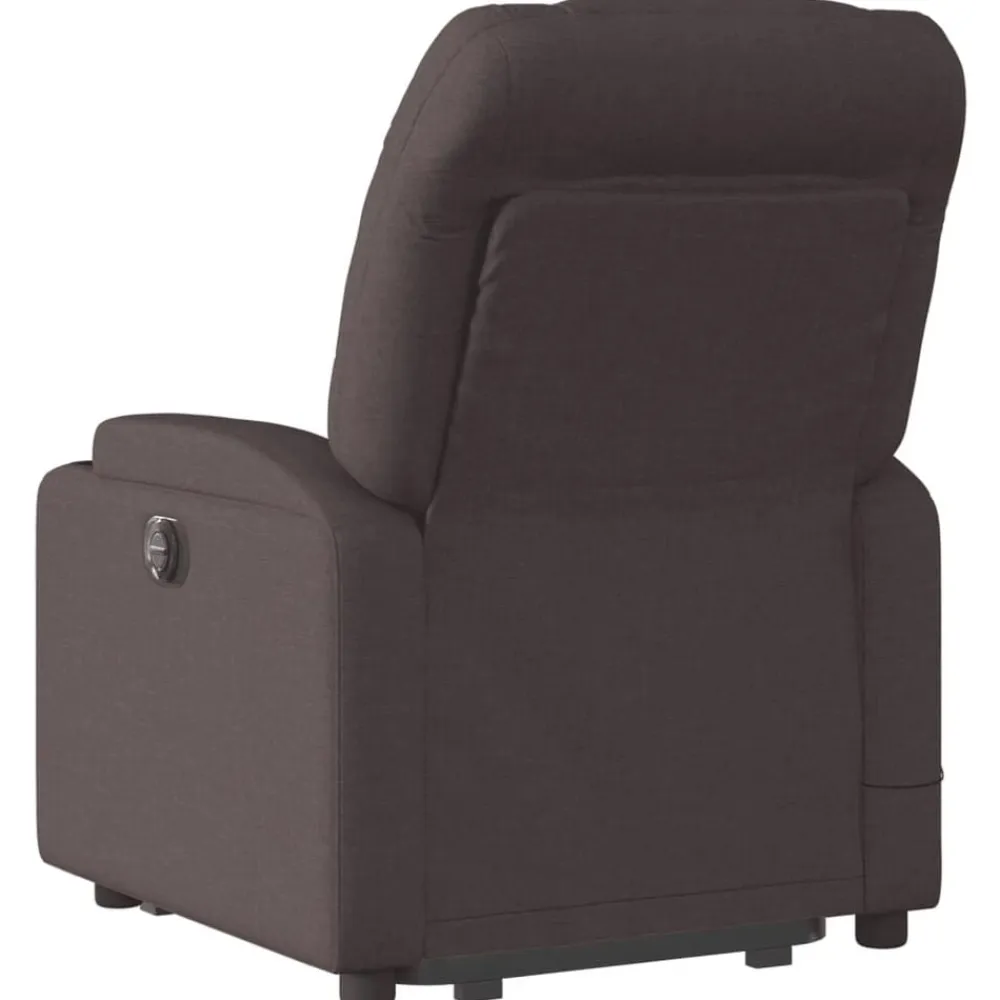 vidaXL Sillas-Sillón masaje eléctrico reclinable elevable tela marrón oscuro