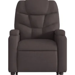 vidaXL Sillas-Sillón masaje eléctrico reclinable elevable tela marrón oscuro