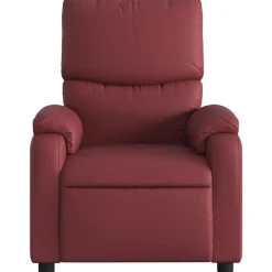 vidaXL Sillón masaje reclinable eléctrico cuero sintético rojo tinto Rojo vino tinto Online