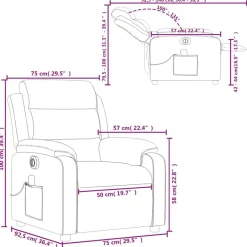 vidaXL Sillón masaje reclinable eléctrico cuero sintético rojo tinto Rojo vino tinto Clearance