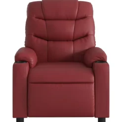 vidaXL Sillón masaje reclinable eléctrico cuero sintético rojo tinto Rojo vino tinto Best
