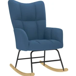 vidaXL Sillas-Sillón mecedora con taburete tela