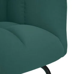 vidaXL Sillón mecedora con taburete tela Verde oscuro Discount