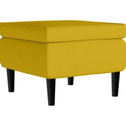 vidaXL Sillas-Sillón orejero con taburete terciopelo
