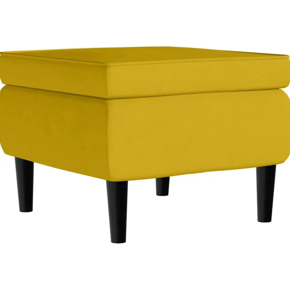 vidaXL Sillas-Sillón orejero con taburete terciopelo