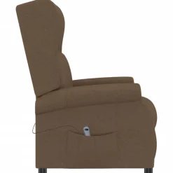 vidaXL Sillas-Sillón orejero reclinable eléctrico tela marrón