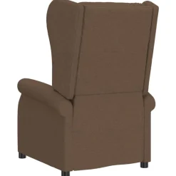 vidaXL Sillas-Sillón orejero reclinable eléctrico tela marrón