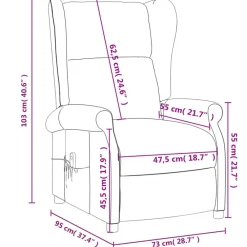 vidaXL Sillas-Sillón orejero reclinable eléctrico de tela