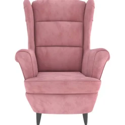 vidaXL Sillas-Sillón orejero y taburete de terciopelo