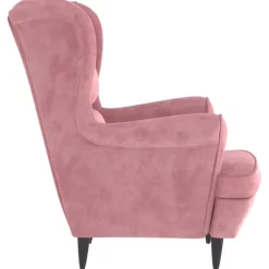 vidaXL Sillas-Sillón orejero y taburete de terciopelo