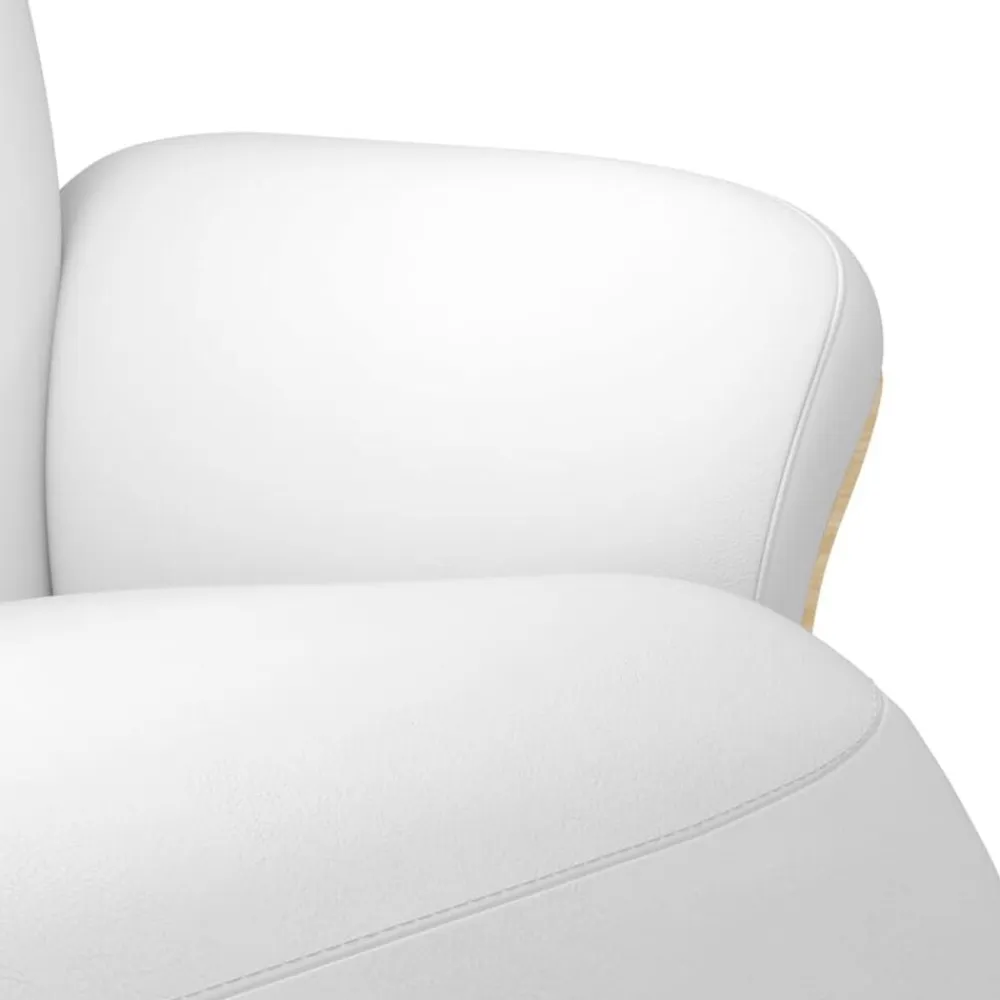 vidaXL Sillón reclinable con reposapiés cuero sintético Blanco Discount
