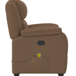 vidaXL Sillón reclinable con masaje de tela marrón Marrón Best
