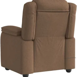 vidaXL Sillón reclinable con masaje de tela marrón Marrón Best
