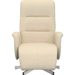 vidaXL Sillón reclinable con reposapiés tela color Crema New