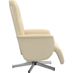 vidaXL Sillón reclinable con reposapiés tela color Crema New