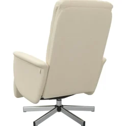 vidaXL Sillón reclinable con reposapiés tela color Crema New