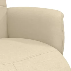 vidaXL Sillón reclinable con reposapiés tela color Crema New