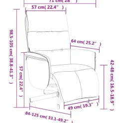 vidaXL Sillón reclinable con reposapiés tela color Crema New