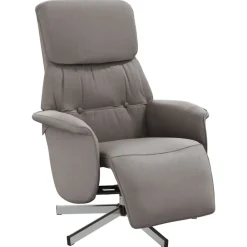 vidaXL Sillón reclinable con reposapiés tela gris taupe Taupé Outlet