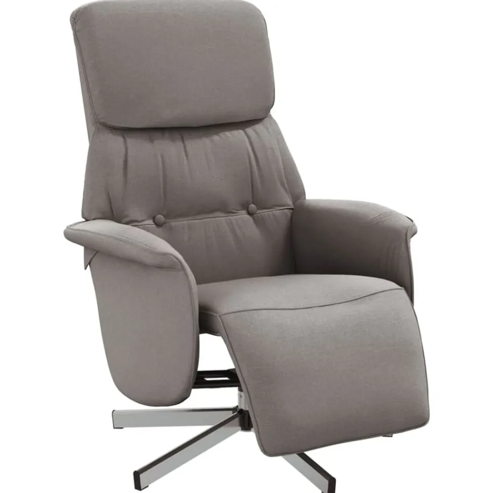 vidaXL Sillón reclinable con reposapiés tela gris taupe Taupé Outlet
