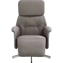 vidaXL Sillón reclinable con reposapiés tela gris taupe Taupé Outlet