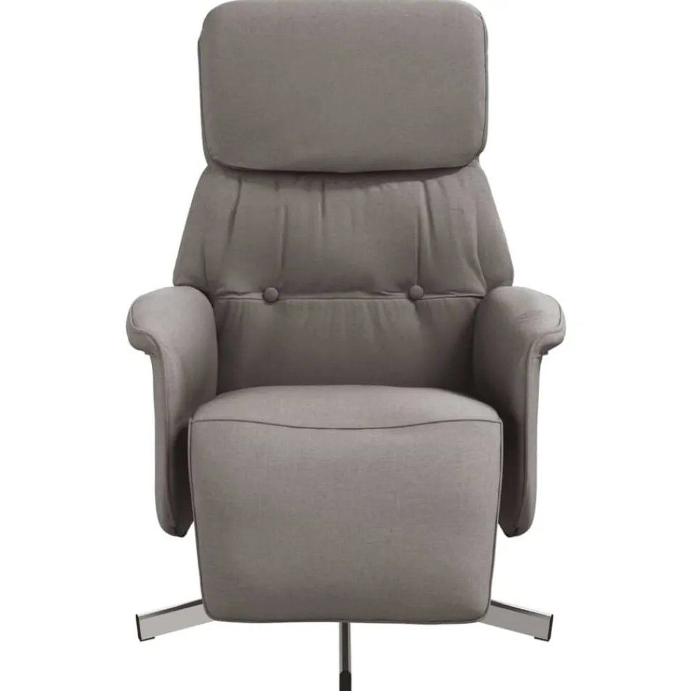 vidaXL Sillón reclinable con reposapiés tela gris taupe Taupé Outlet