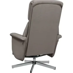 vidaXL Sillón reclinable con reposapiés tela gris taupe Taupé Outlet
