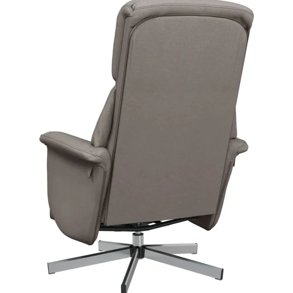 vidaXL Sillón reclinable con reposapiés tela gris taupe Taupé Outlet