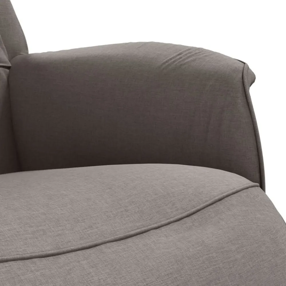 vidaXL Sillón reclinable con reposapiés tela gris taupe Taupé Outlet