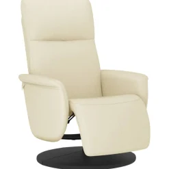 vidaXL Sillón reclinable con reposapiés cuero sintético color Crema