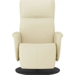 vidaXL Sillón reclinable con reposapiés cuero sintético color Crema