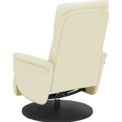 vidaXL Sillón reclinable con reposapiés cuero sintético color Crema