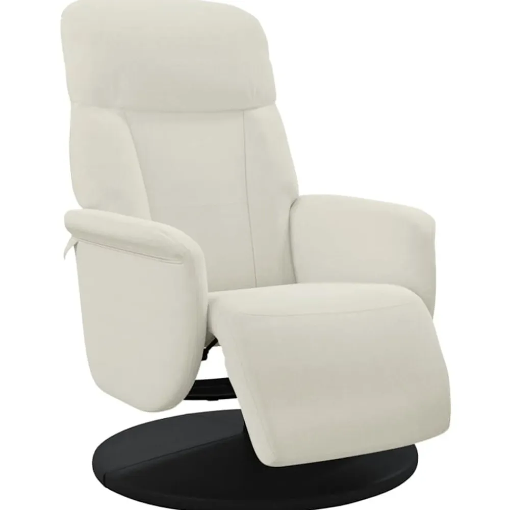 vidaXL Sillón reclinable con reposapiés terciopelo color Crema New