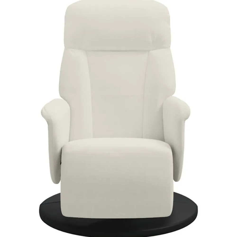vidaXL Sillón reclinable con reposapiés terciopelo color Crema New