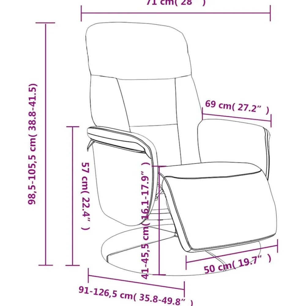 vidaXL Sillón reclinable con reposapiés terciopelo color Crema New