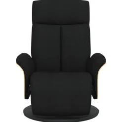 vidaXL Sillas-Sillón reclinable con reposapiés tela negra