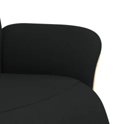 vidaXL Sillas-Sillón reclinable con reposapiés tela negra