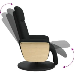 vidaXL Sillas-Sillón reclinable con reposapiés tela negra
