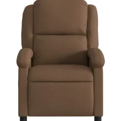vidaXL Sillas-Sillón reclinable con masaje de tela marrón